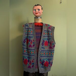 Colorful V-Neck Sweater Vest